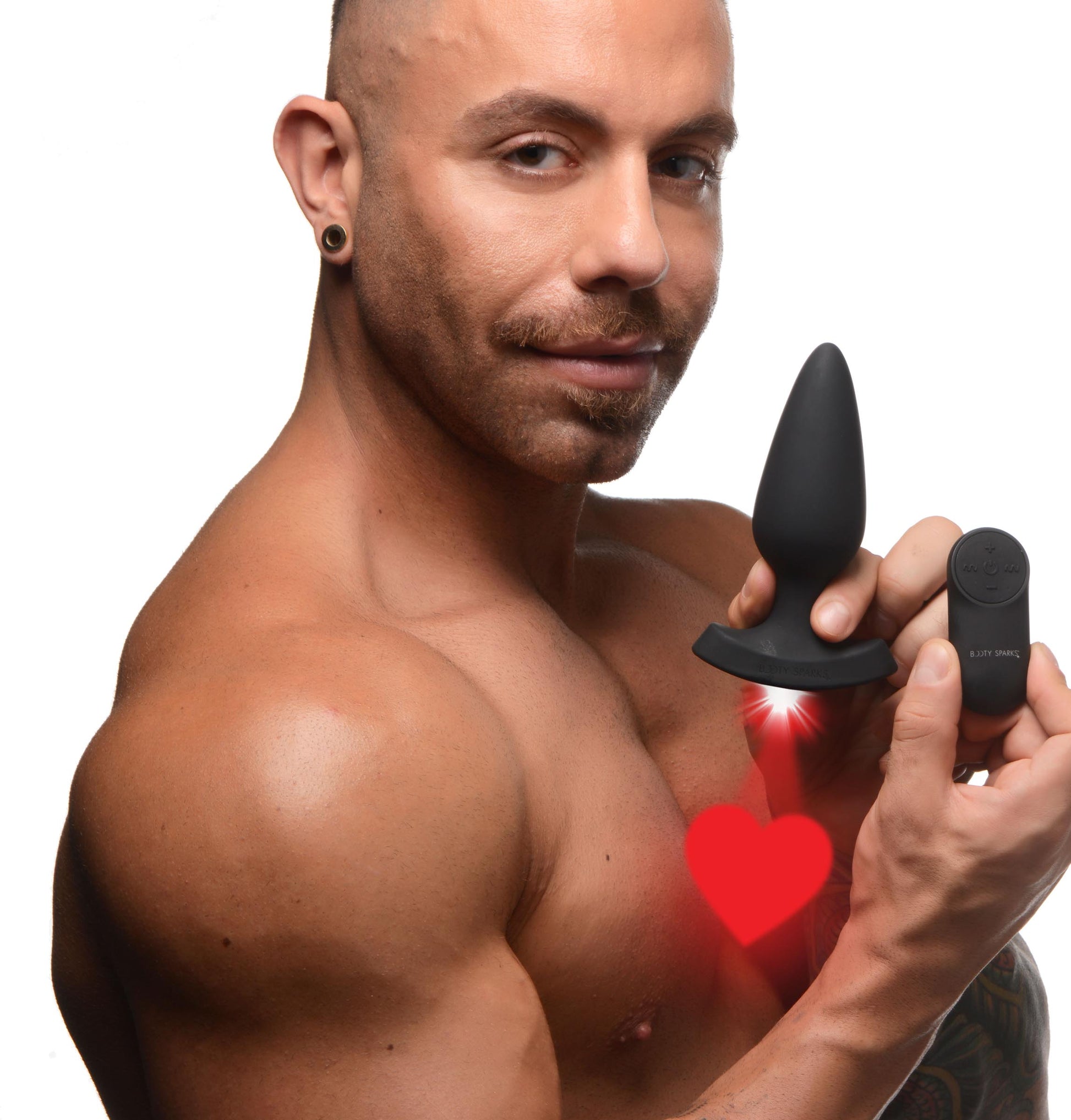28X Laser Heart Silicone Anal Plug with Remote – Large - UABDSM