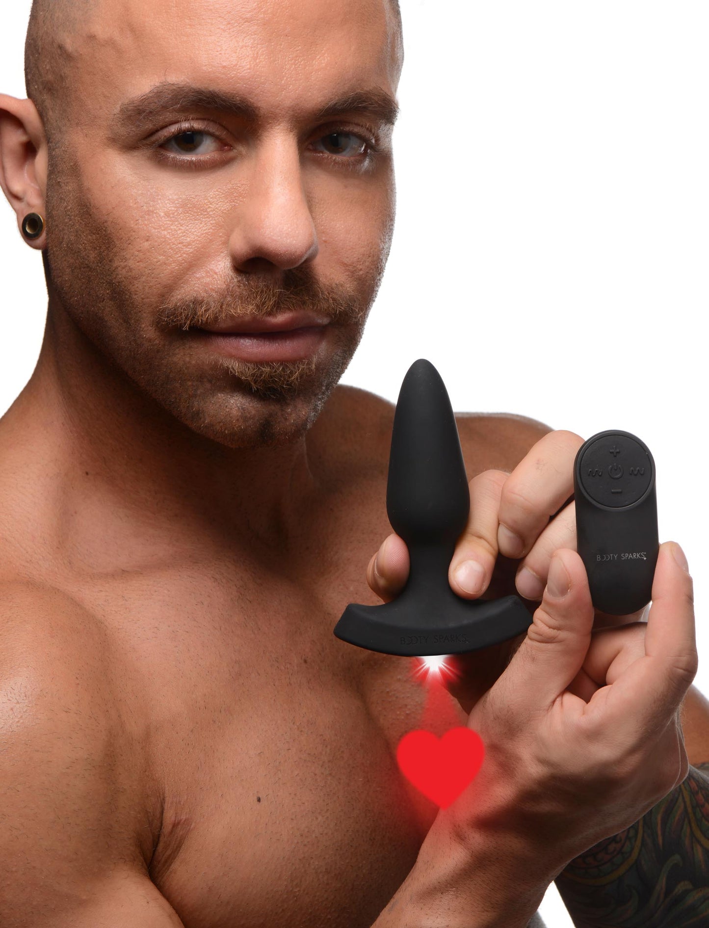 28X Laser Heart Silicone Anal Plug with Remote – Small - UABDSM