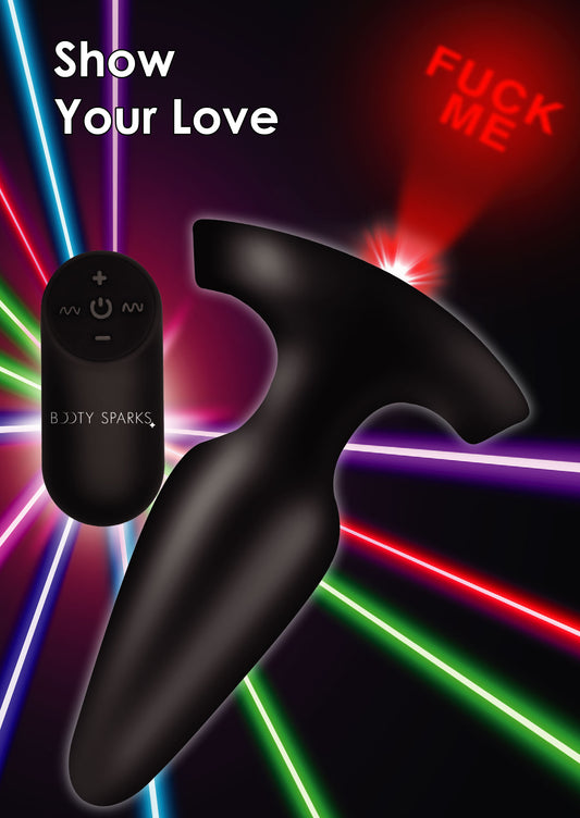 28X Laser Fuck Me Silicone Anal Plug with Remote Control - Small - UABDSM