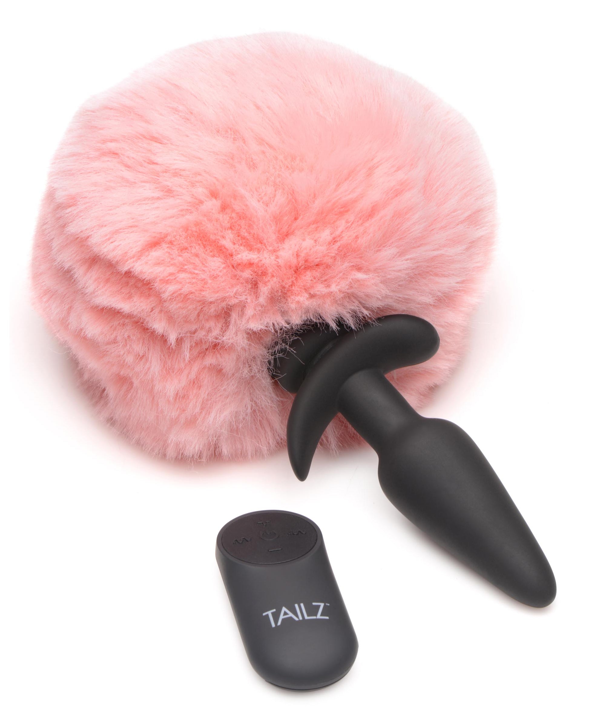 Small Vibrating Anal Plug with Interchangeable Bunny Tail - Pink - UABDSM