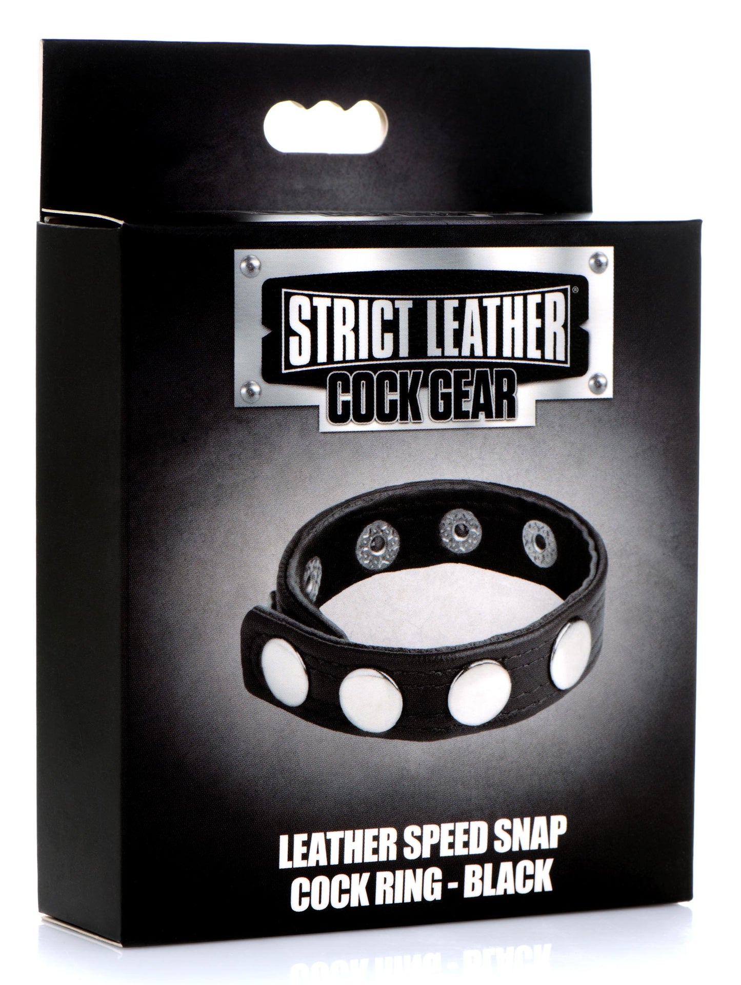Leather Speed Snap Cock Ring - Black - UABDSM