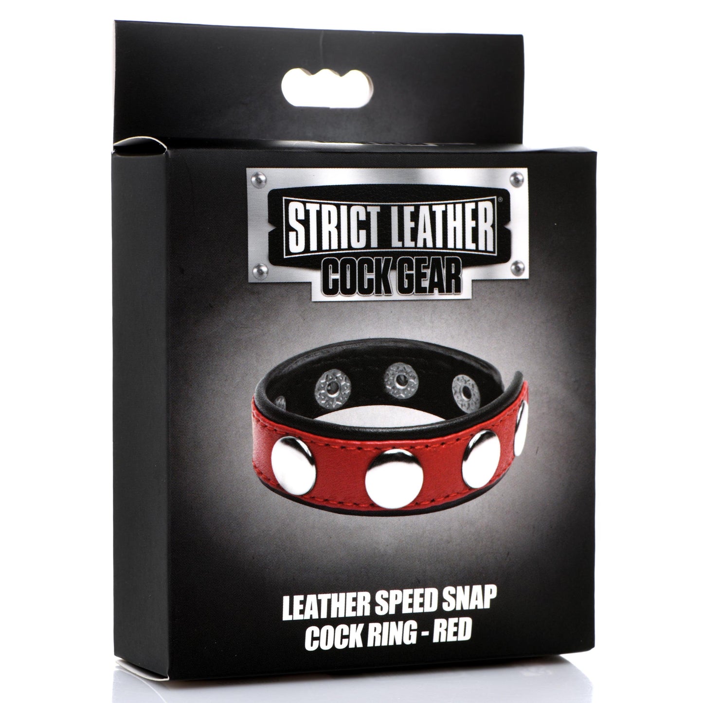Leather Speed Snap Cock Ring - Red - UABDSM