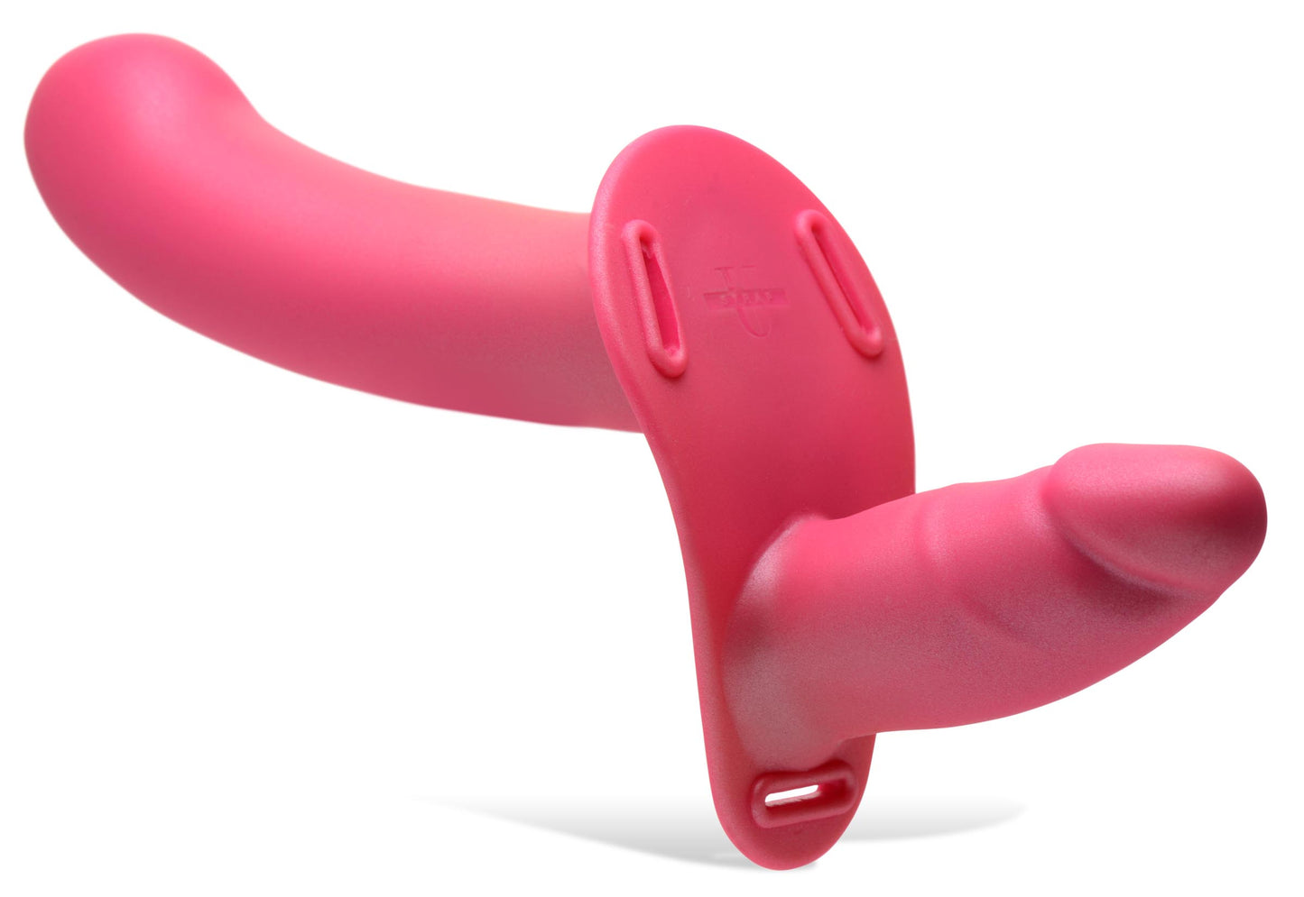 28X Double Diva 1.5 Inch Double Dildo with Harness and Remote Control - Pink - UABDSM