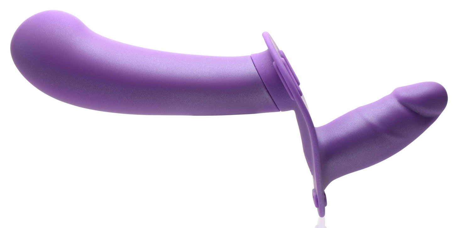 28X Double Diva 2 Inch Double Dildo with Harness and Remote Control - Purple - UABDSM