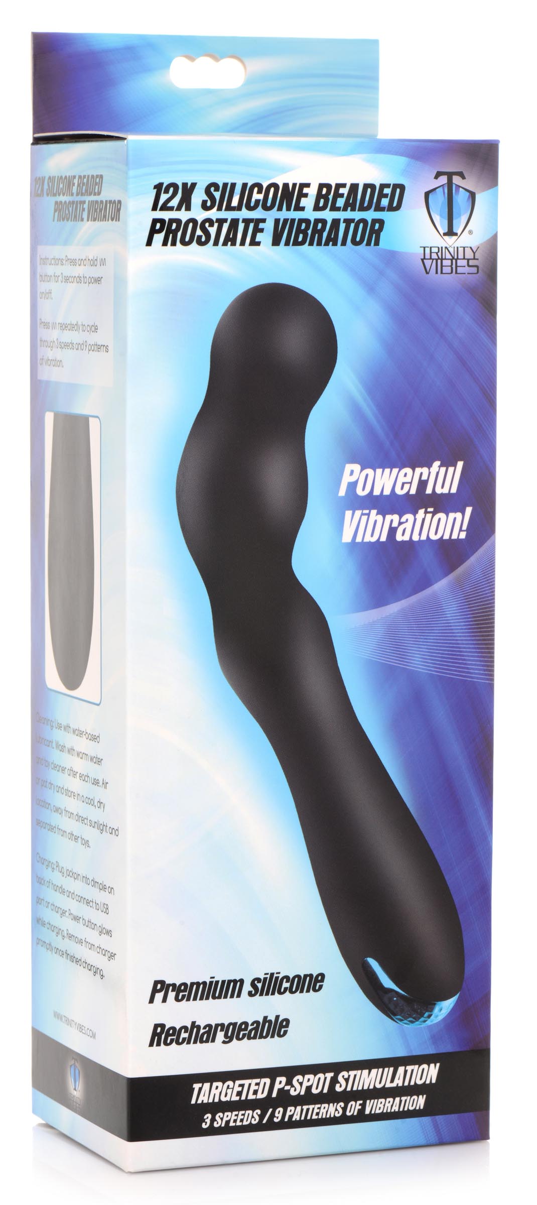 12X Silicone Beaded Prostate Vibrator - UABDSM