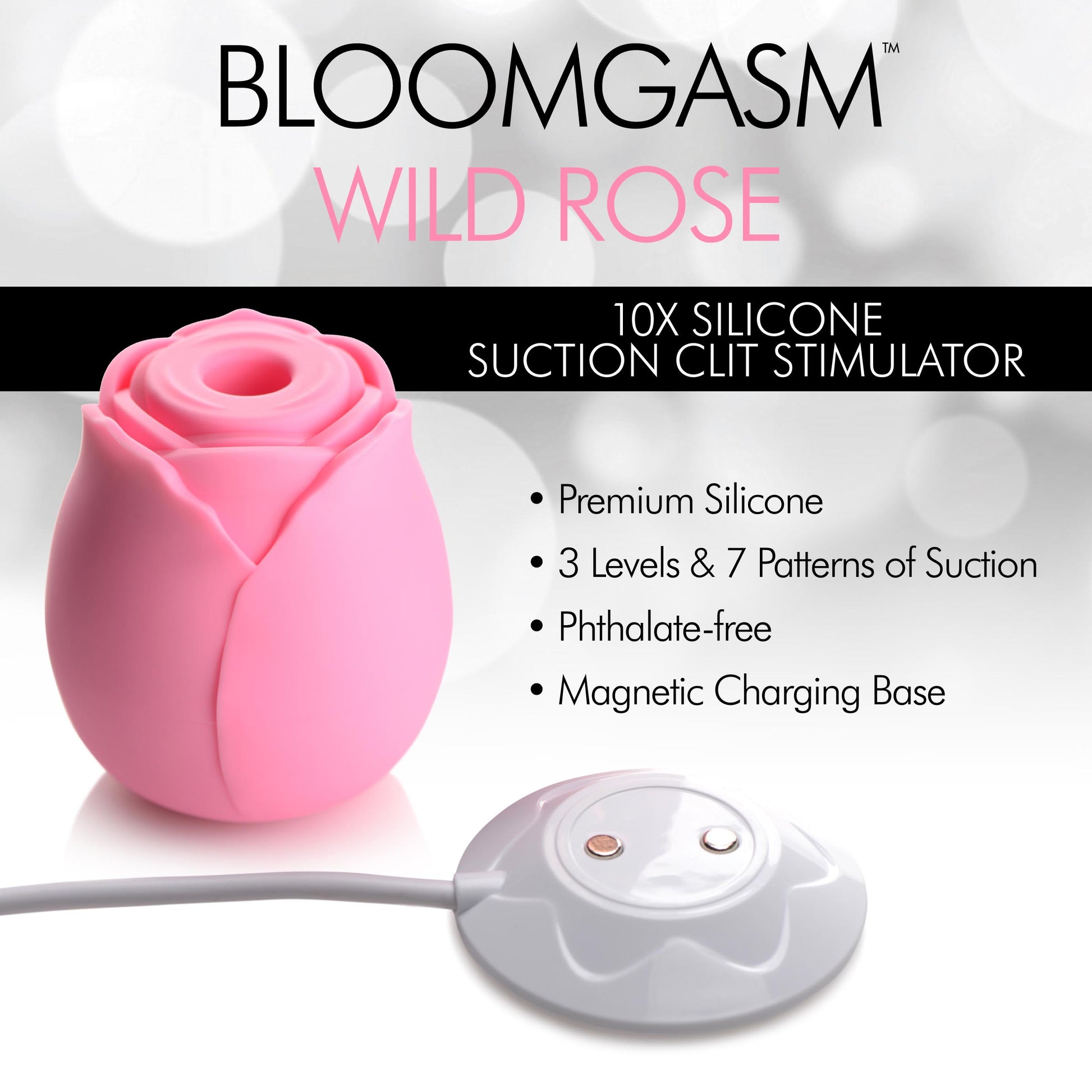 Bloomgasm Wild Rose 10X Suction Clit Stimulator - Pink - UABDSM