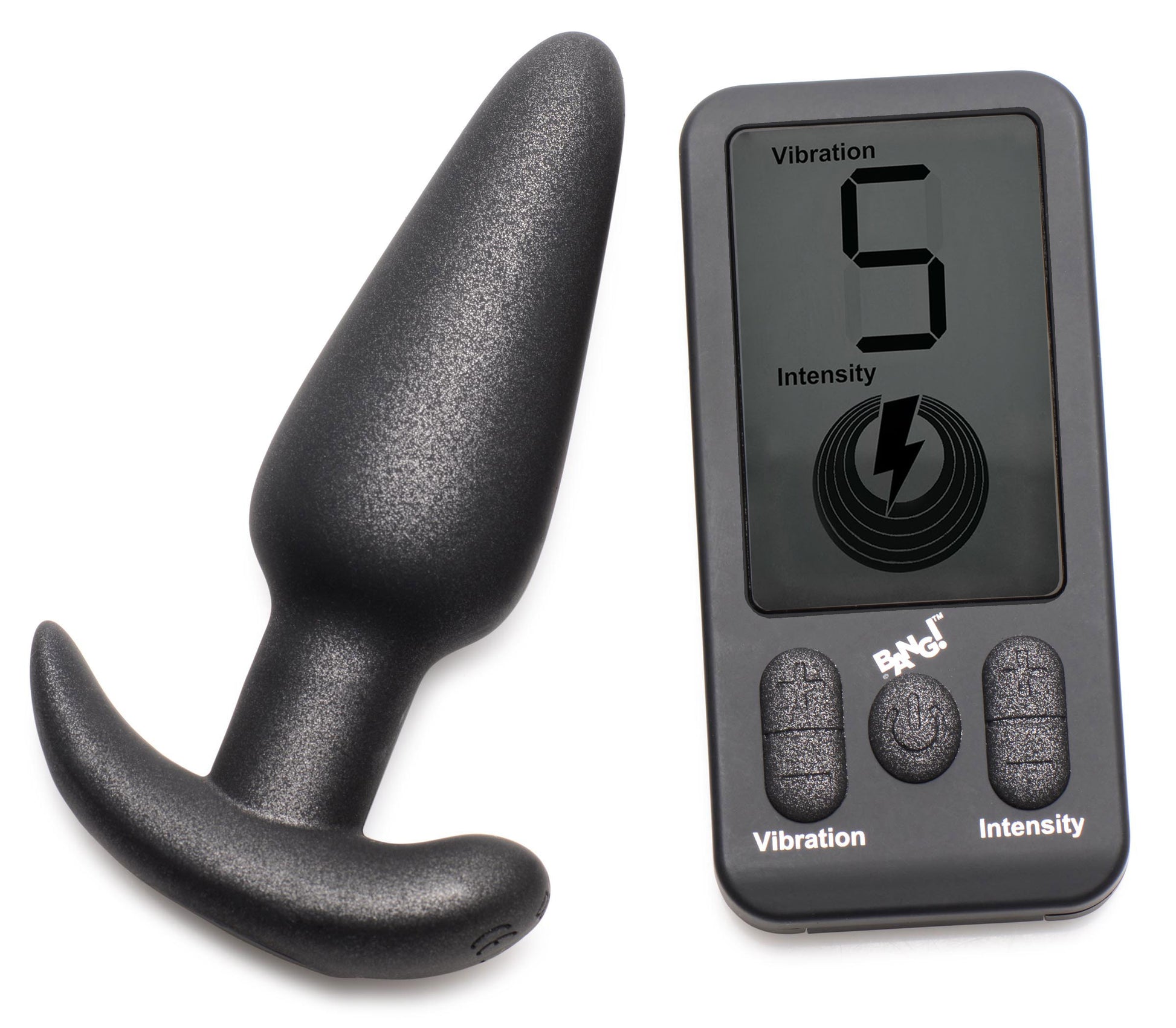 25X Vibrating Silicone Butt Plug with Remote Control - UABDSM