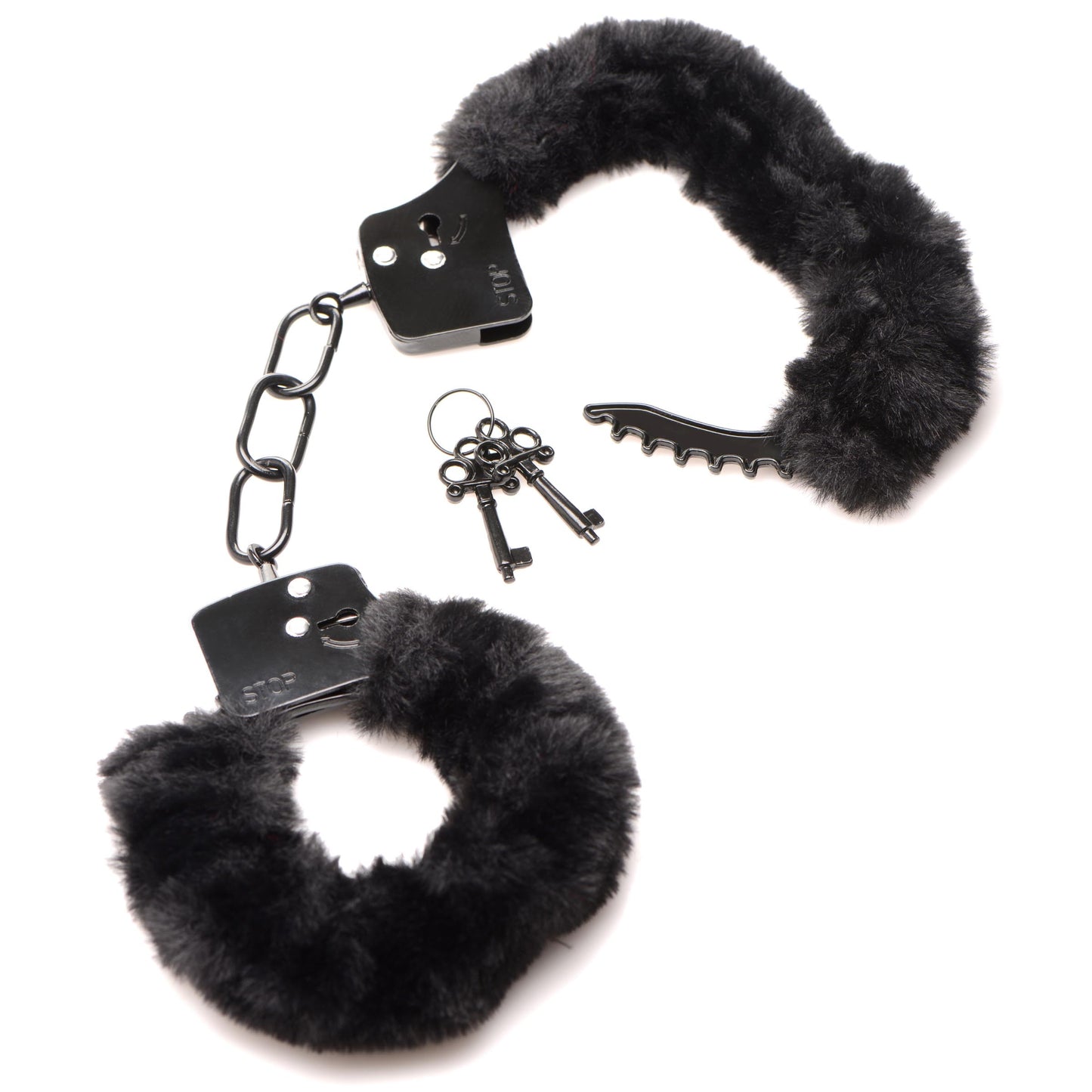 Cuffed In Fur Furry Handcuffs - Black - UABDSM