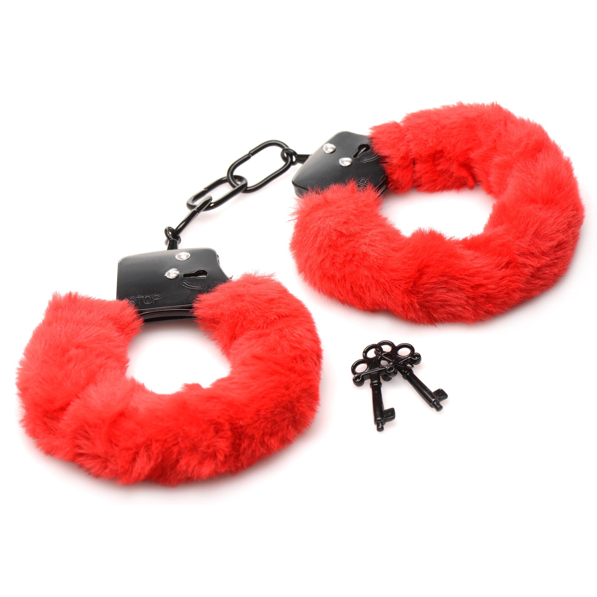 Cuffed In Fur Furry Handcuffs - Red - UABDSM