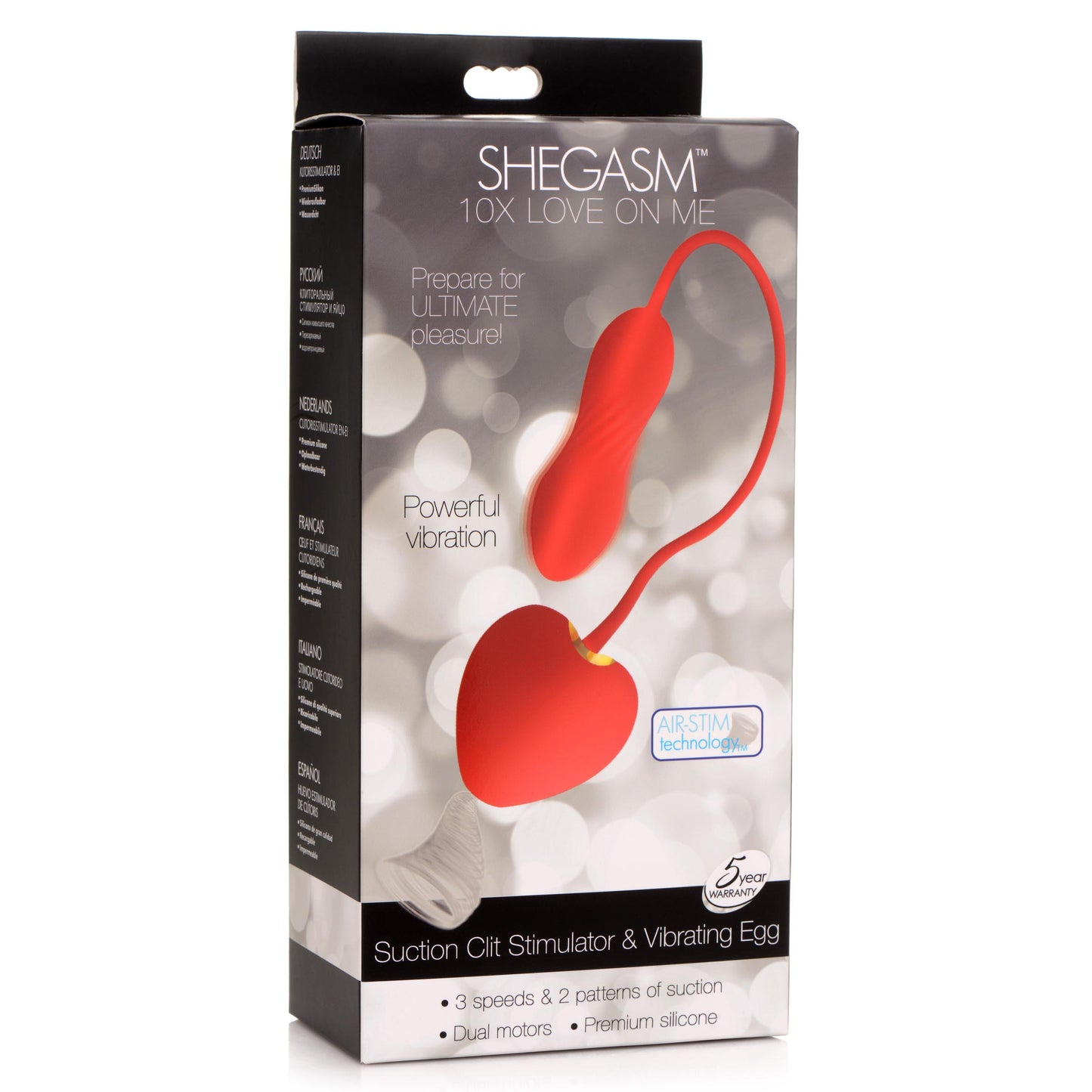 10X Love on Me Suction Clit Stimulator and Vibrating Egg - UABDSM