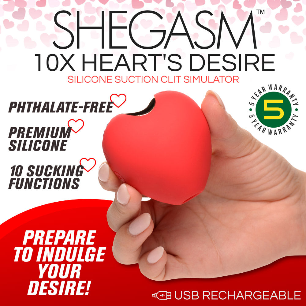 10X Silicone Heart Suction Clit Stimulator - UABDSM