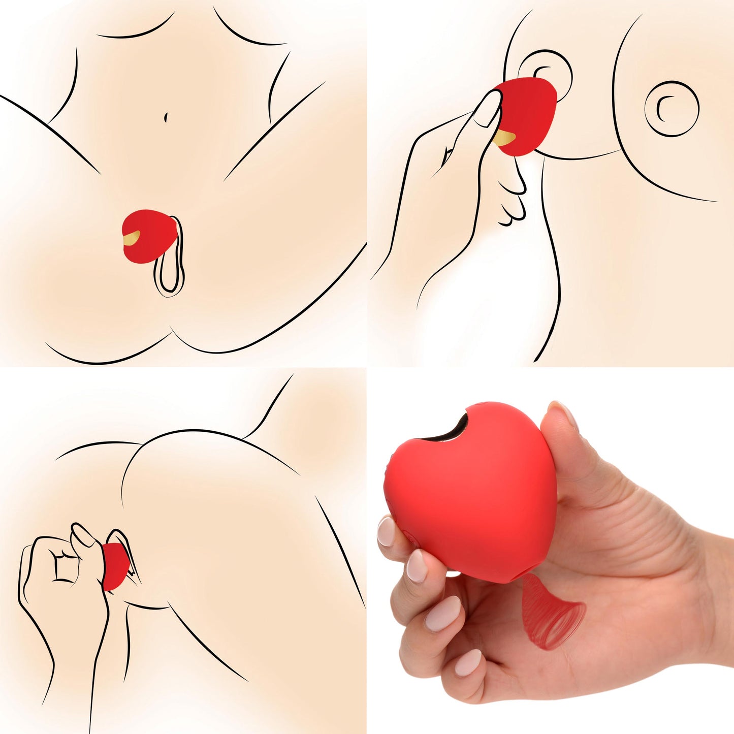 10X Silicone Heart Suction Clit Stimulator - UABDSM