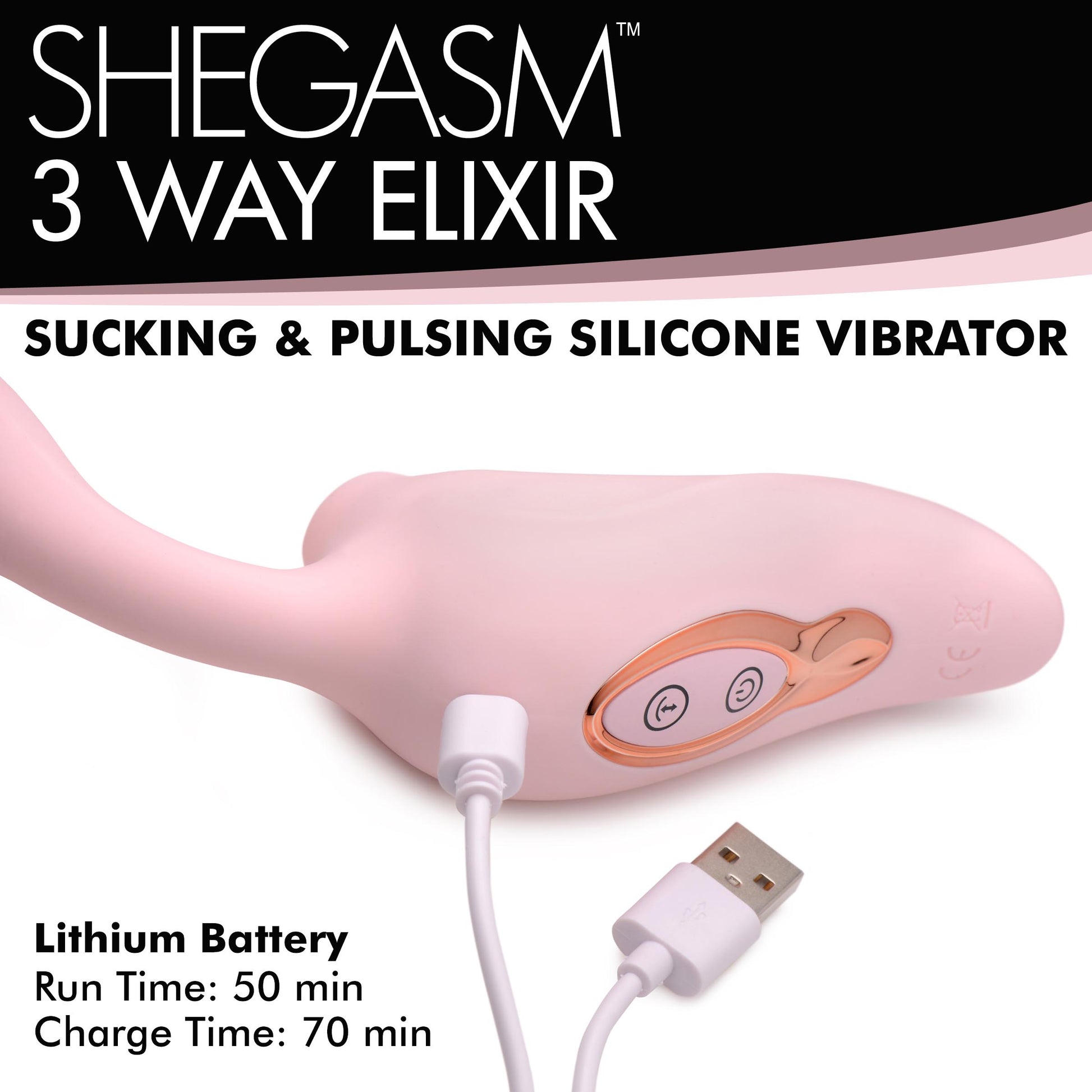 3 Way Elixir Sucking and Pulsing Vibrator - UABDSM