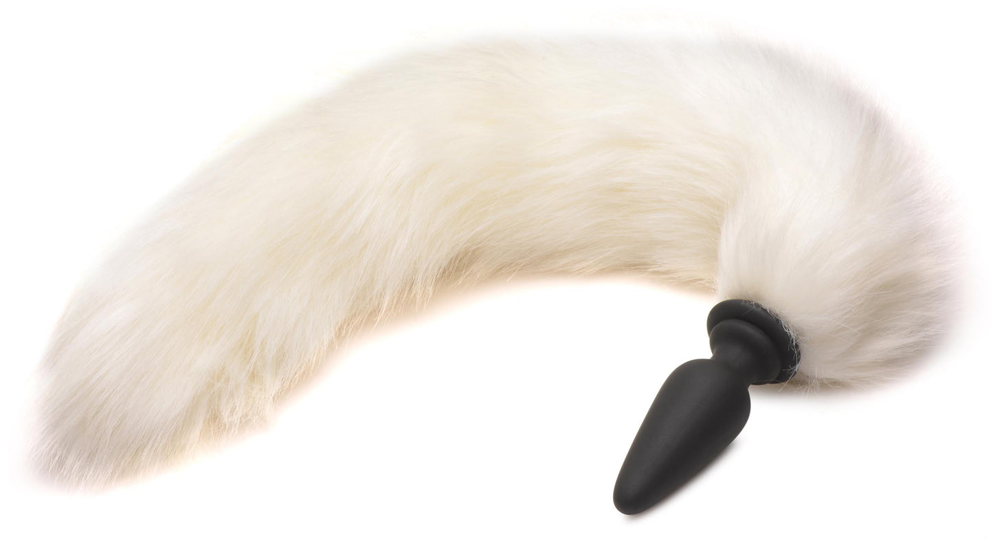 Small Anal Plug with Interchangeable Fox Tail - White - UABDSM
