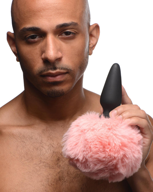 Large Anal Plug with Interchangeable Bunny Tail - Pink - UABDSM