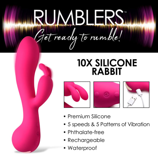 10X Rabbit Silicone Vibrator - UABDSM