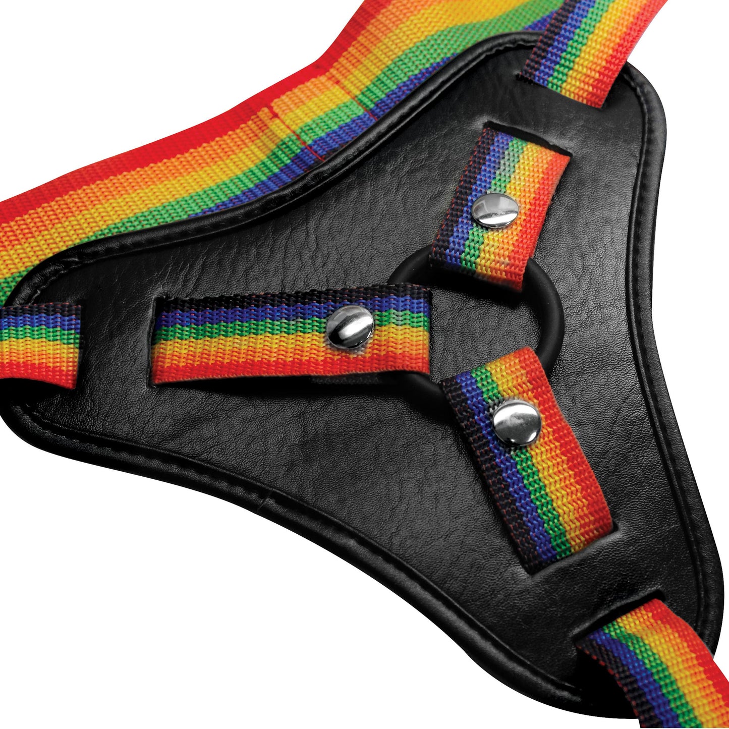 Rainbow Strap On Harness with Silicone O-Rings - UABDSM