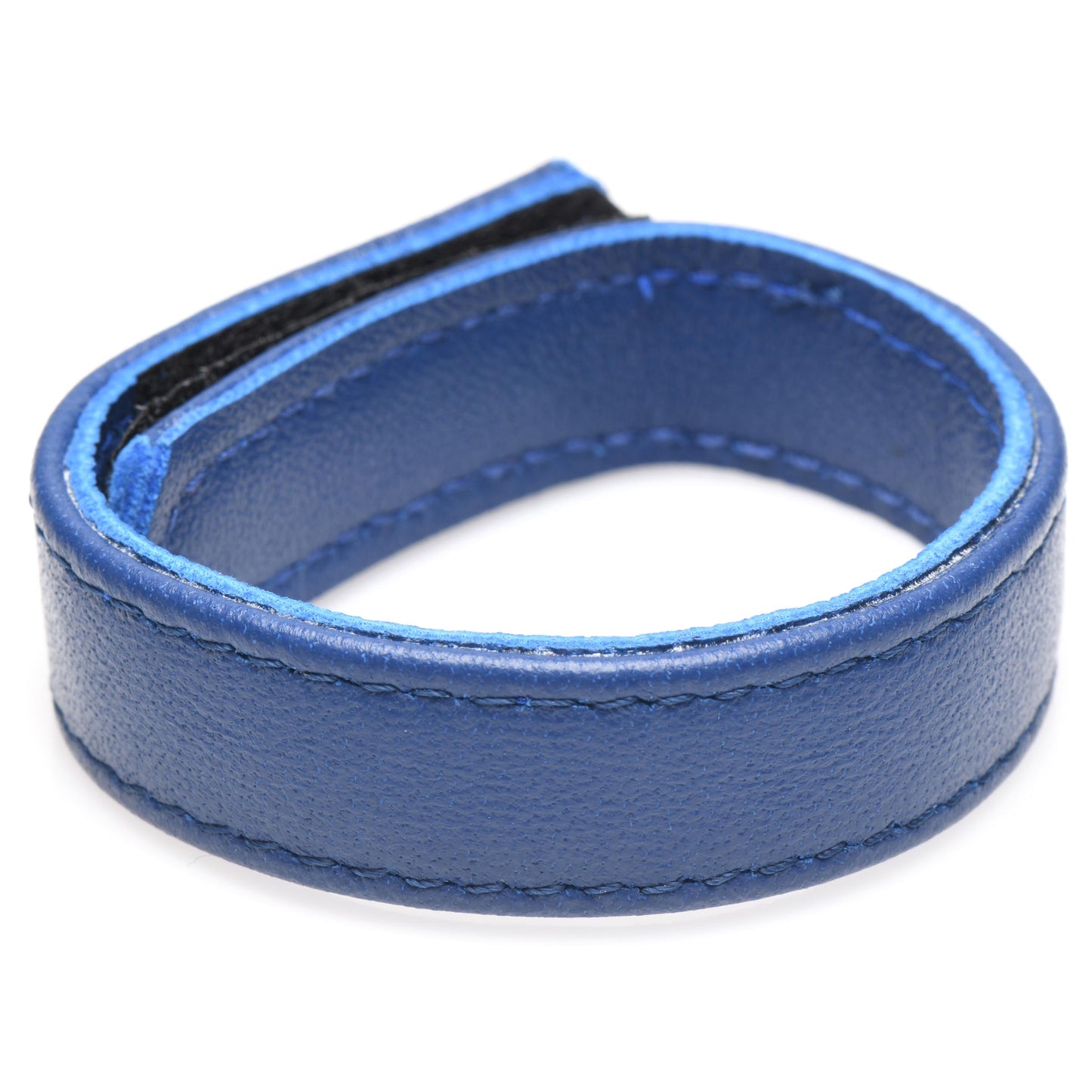Velcro Leather Cock Ring - Blue - UABDSM