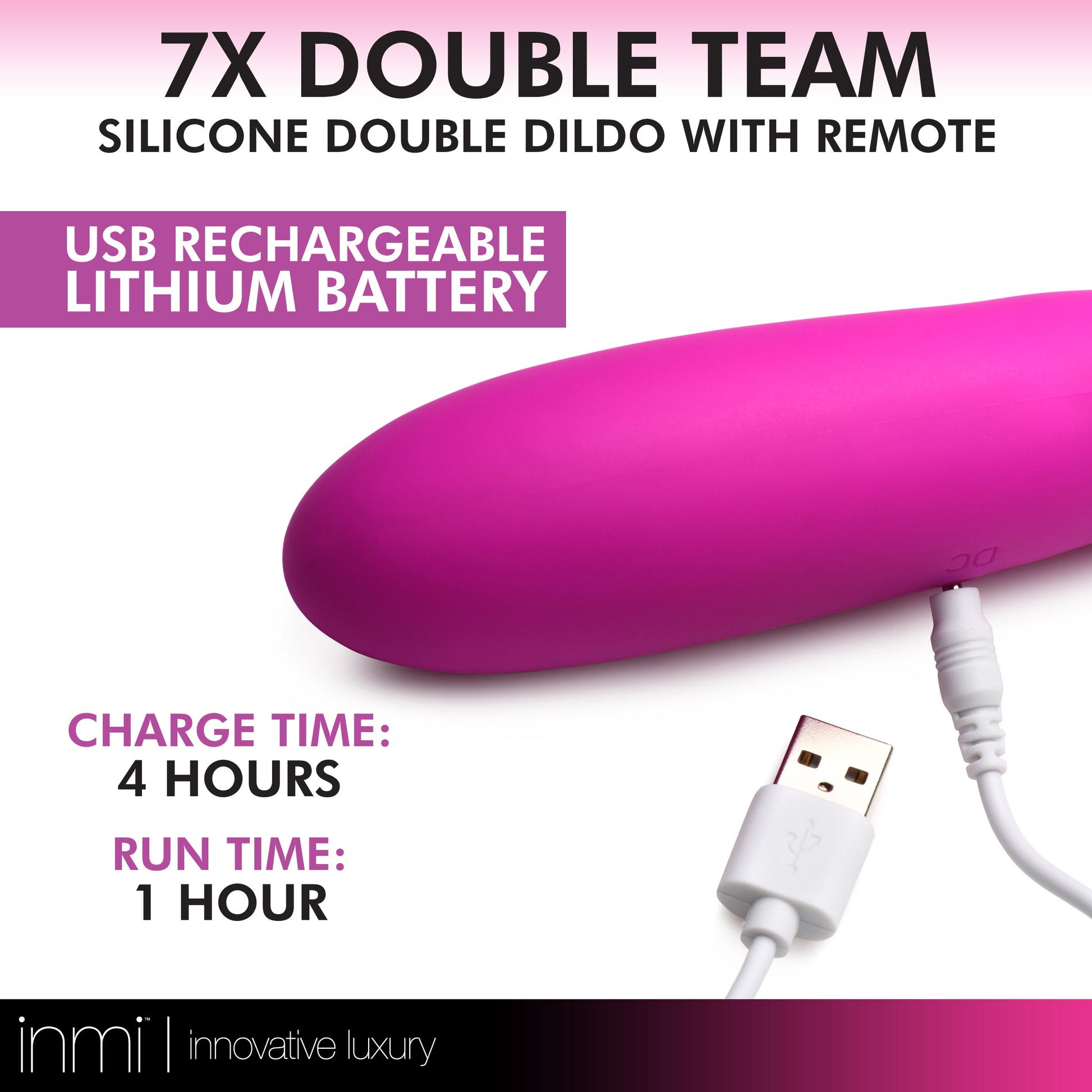7X Double Team Silicone Double Dildo with Remote - UABDSM