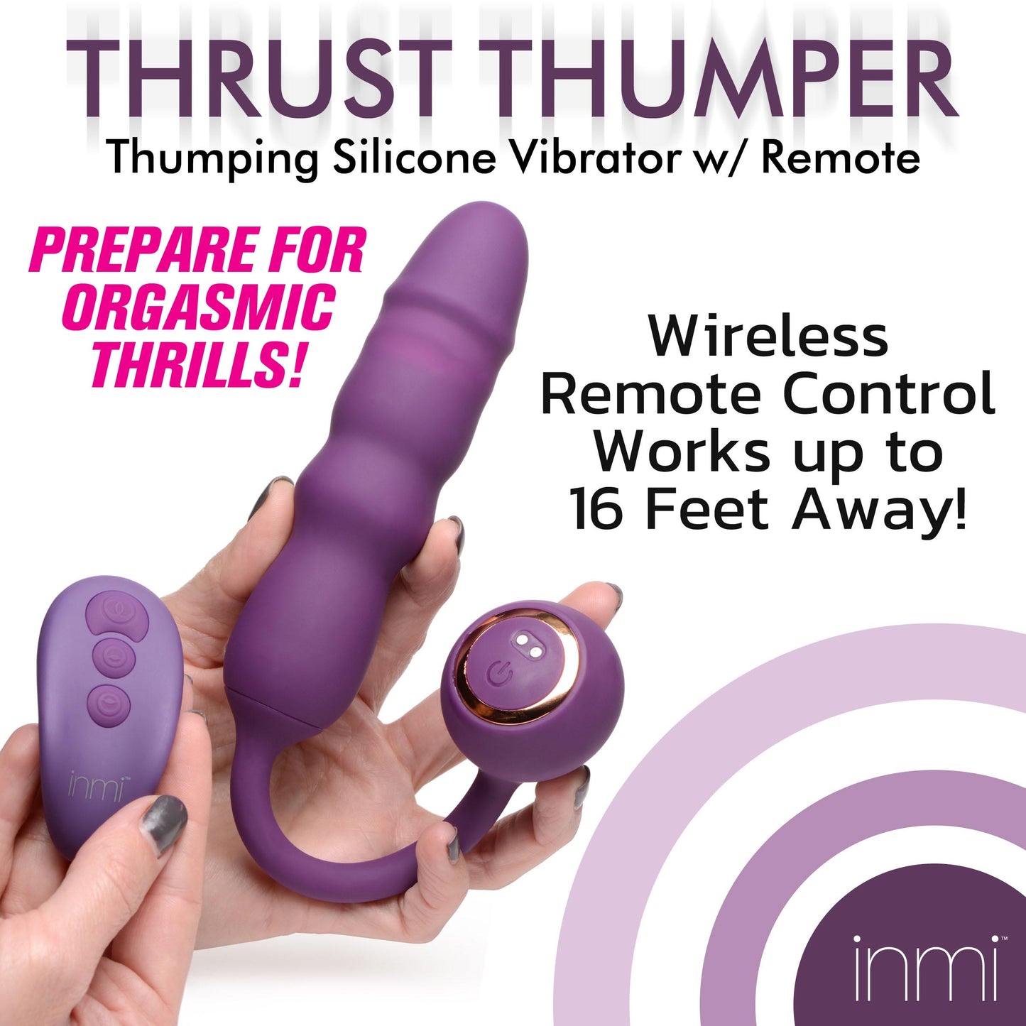 Thrust Thumper Thrusting Silicone Vibrator with Remote - UABDSM