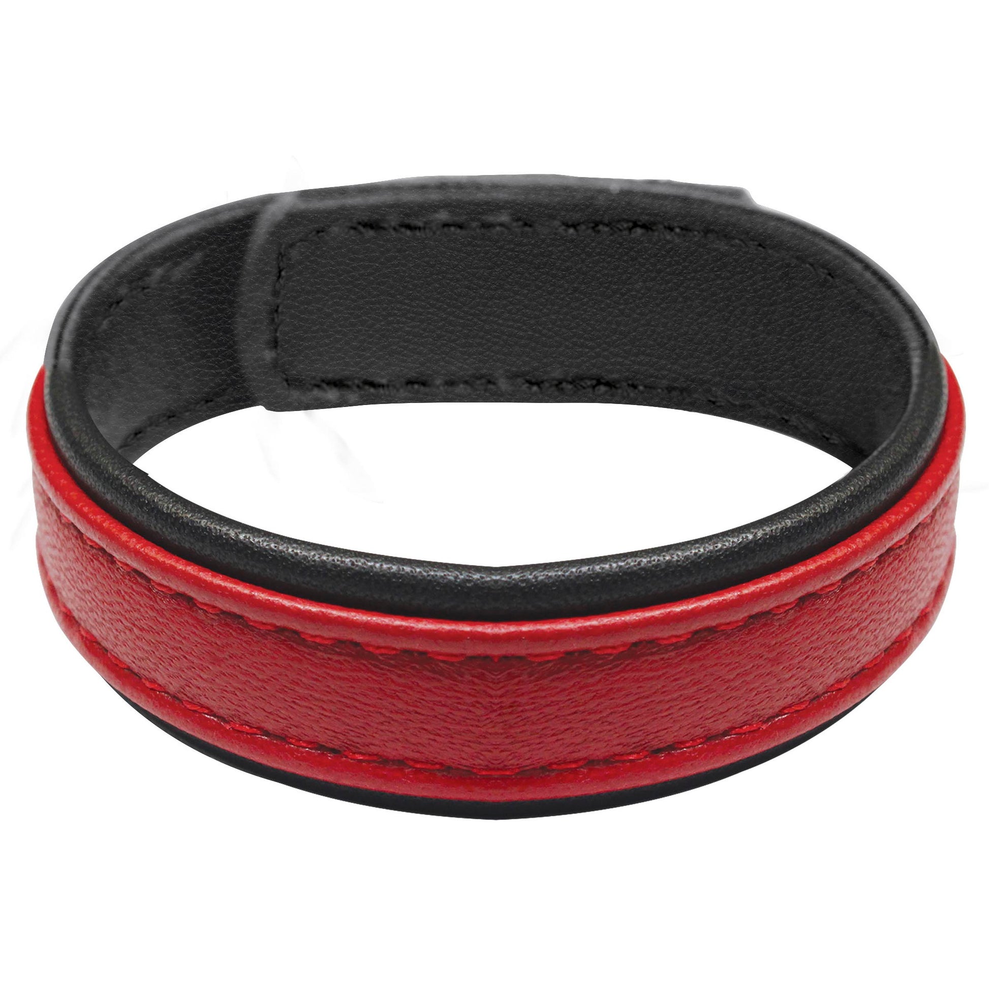 Velcro Leather Cock Ring - Red - UABDSM