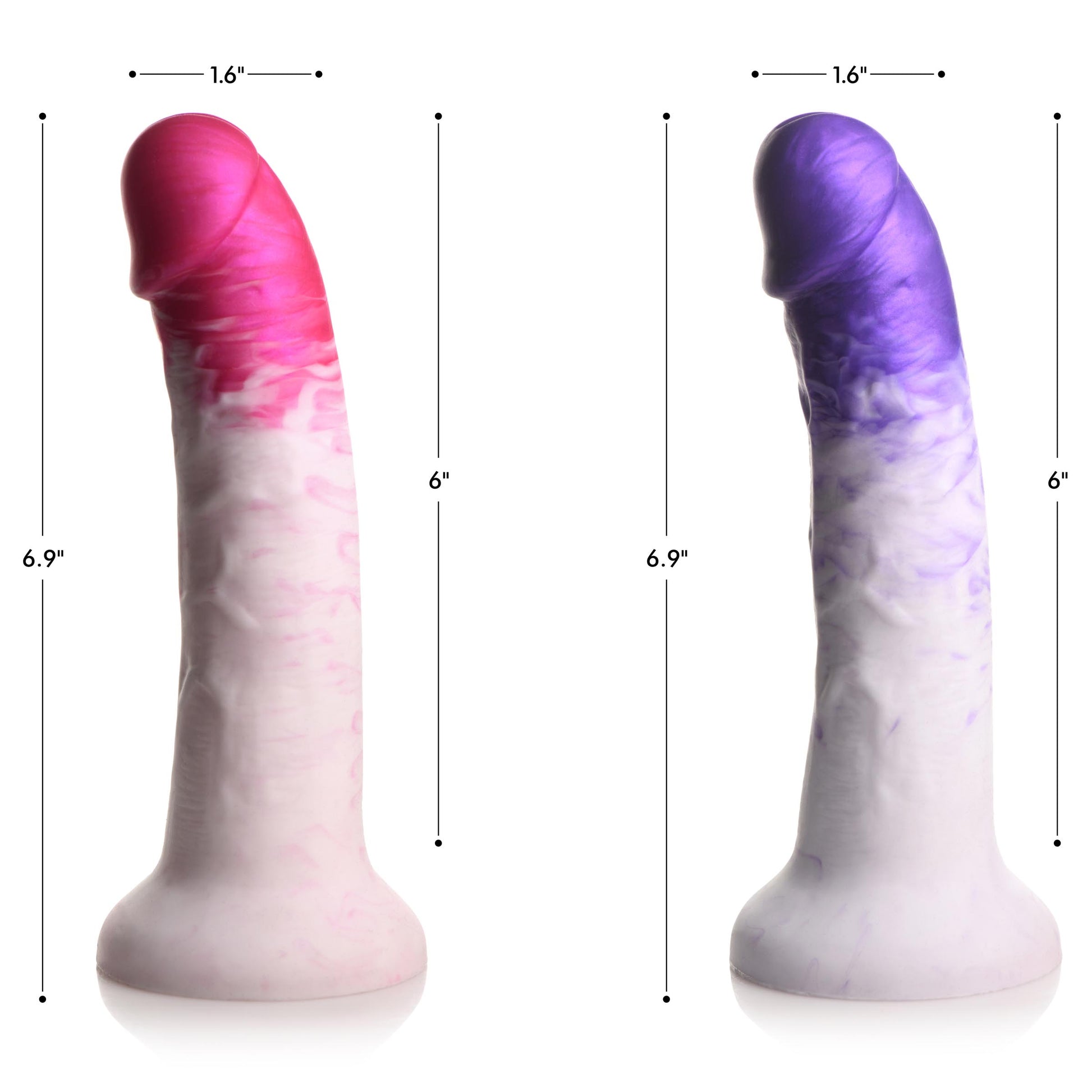 Swirl Realistic Silicone Dildo - Purple - UABDSM