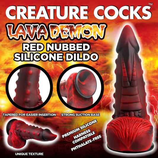 Lava Demon Nubbed Silicone Dildo - UABDSM