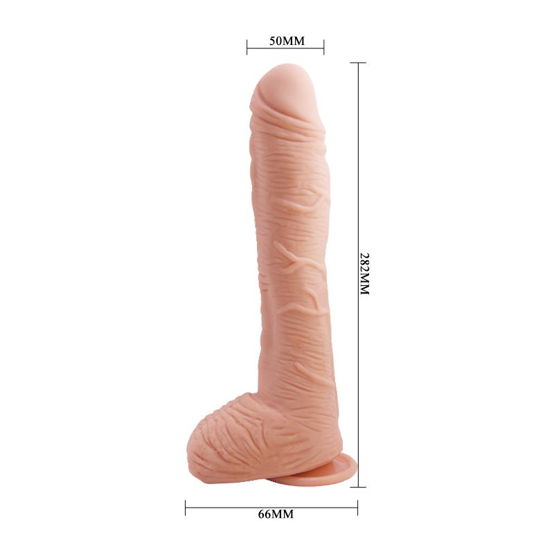 Alex Curved Dildo with Testicles G-Spot Suction Cup Flesh - UABDSM
