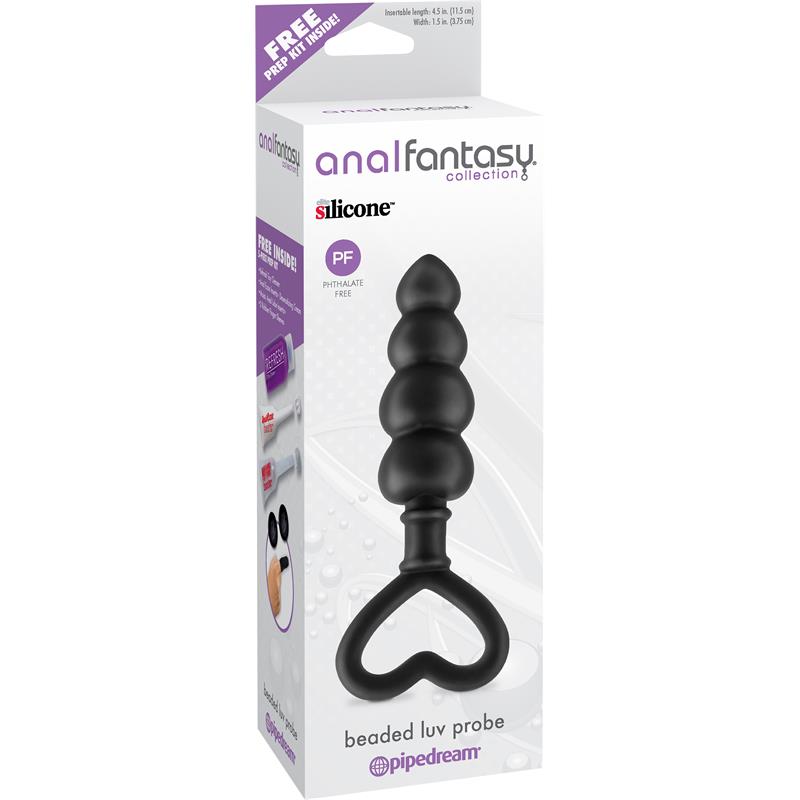 Anal Fantasy Collection Beaded Luv Probe - Colour Black - UABDSM