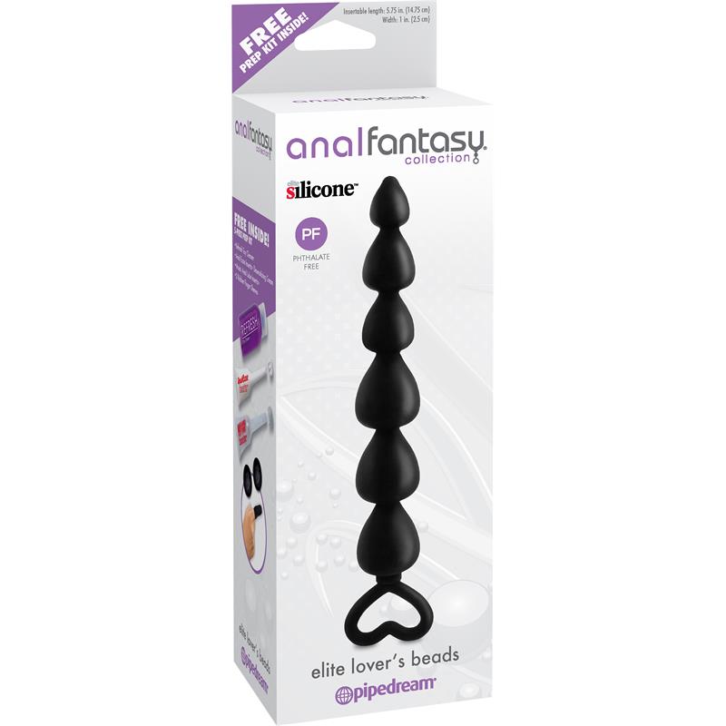 Anal Fantasy Collection  Elite Lovers Beads - Colour Black - UABDSM