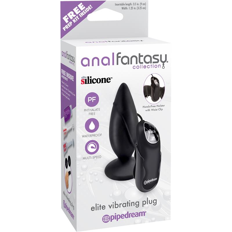 Anal Fantasy Collection Elite Vibrating Plug - Colour Black - UABDSM