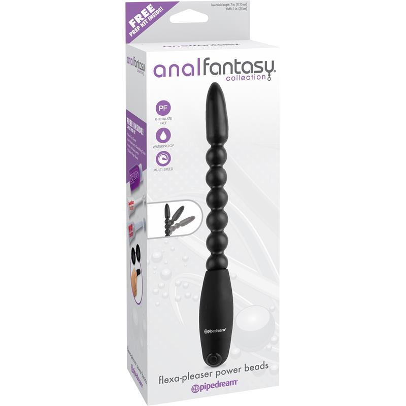 Anal Fantasy Collection  Flexa Pleaser Power Beads - Colour Black - UABDSM