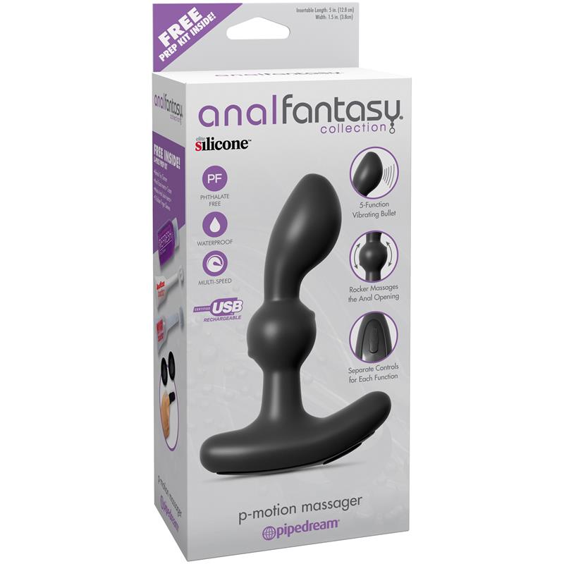 Anal Fantasy Collection  P-Motion Massager - Colour Black - UABDSM