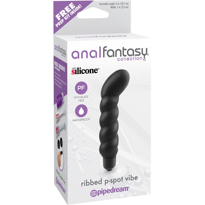 Anal Fantasy Collection Ribbed P-Spot Vibe - Colour Black - UABDSM