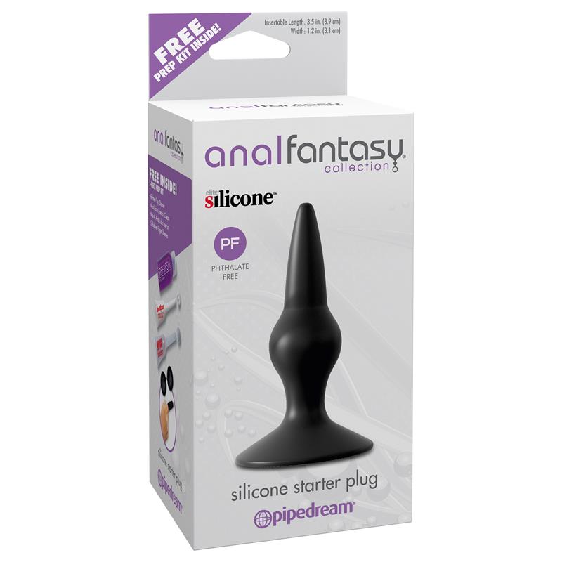 Anal Fantasy Collection Silicone Starter Plug - Colour Black - UABDSM