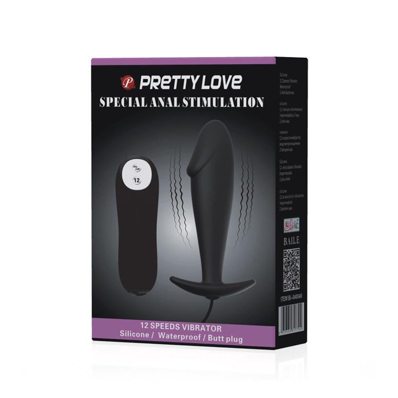 Anal Plug Black with Remote Control - UABDSM