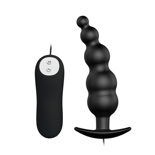 Anal Plug Bubbles Vibrator Black withRemote Control - UABDSM