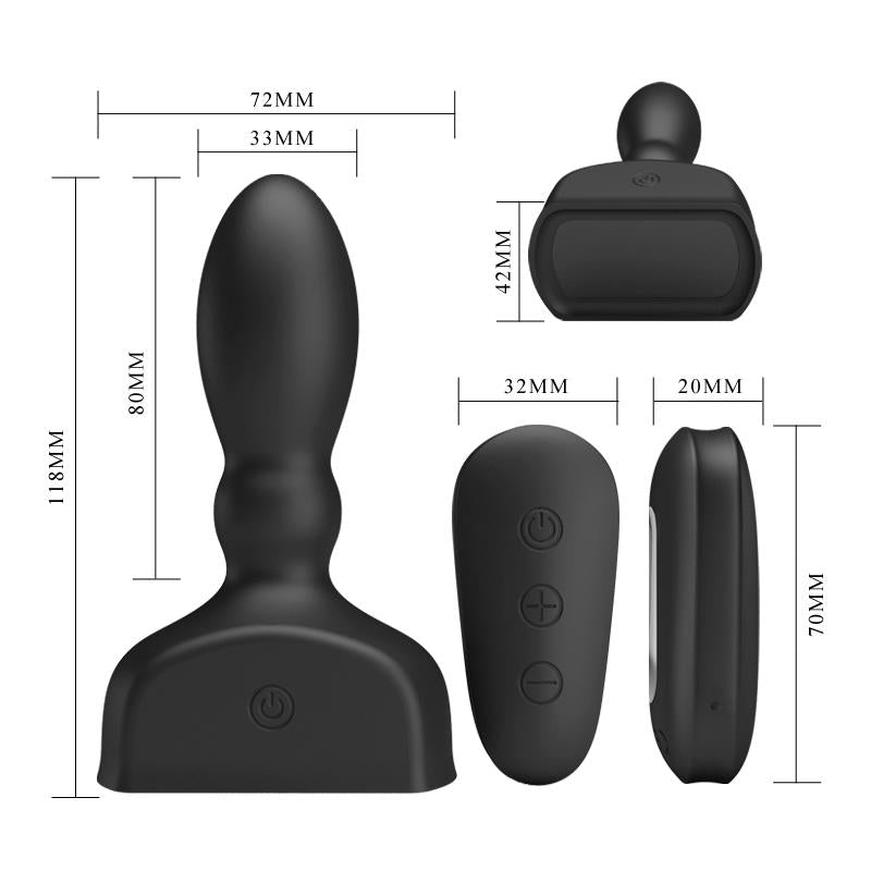 Anal Stimulator Harriet Inflatable USB Silicone Black - UABDSM