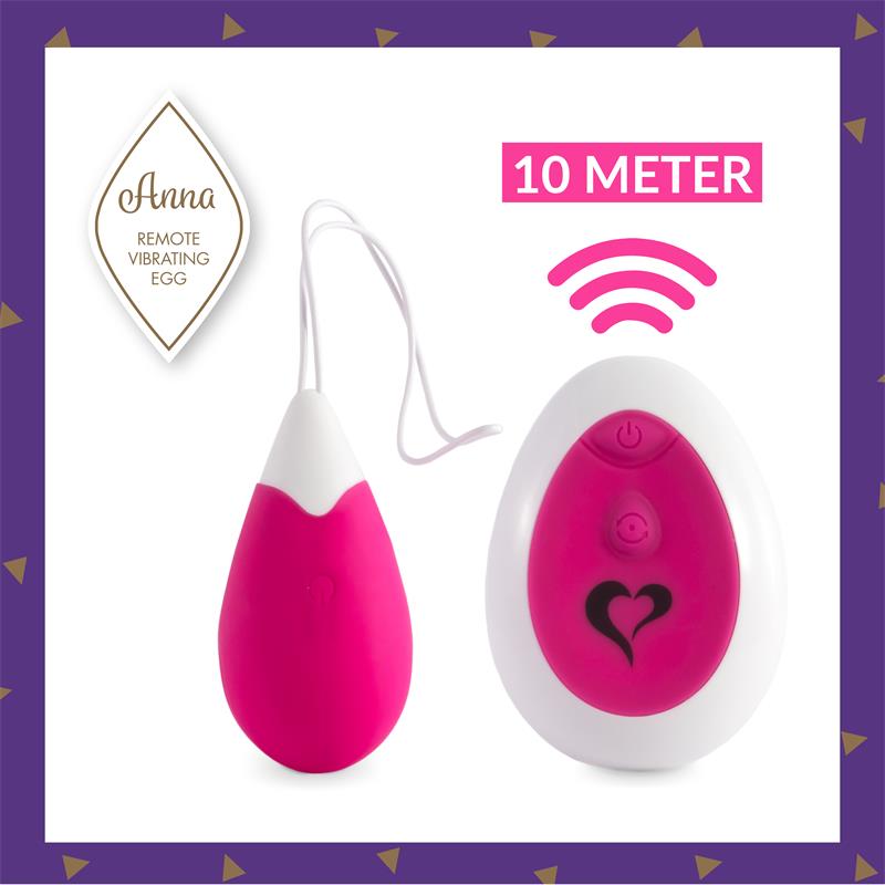 Anna Vibrating Egg with Remote Control Deep Pink - UABDSM