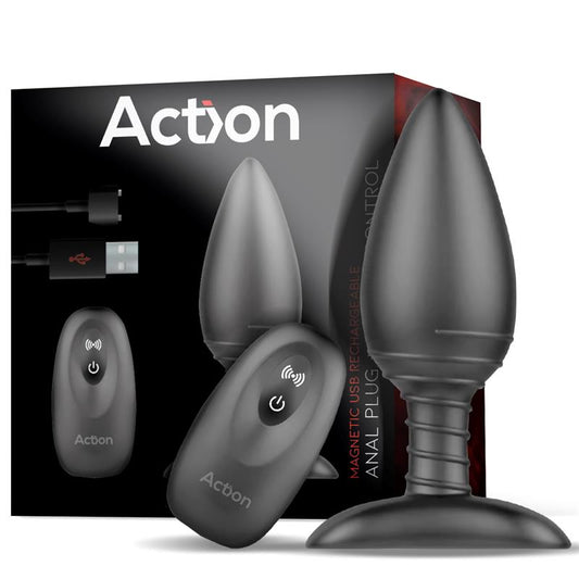 Asher Butt Plug with Remote Control Magnetic USB Black - UABDSM