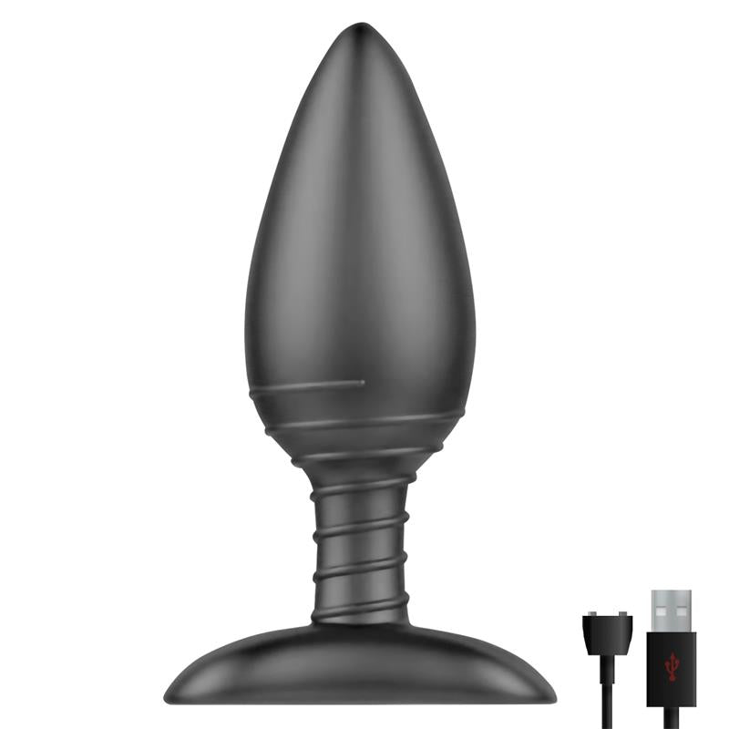 Asher Butt Plug with Remote Control Magnetic USB Black - UABDSM