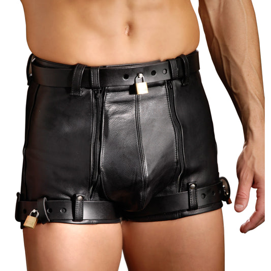 Strict Leather Chastity Shorts- 38 inch waist - UABDSM