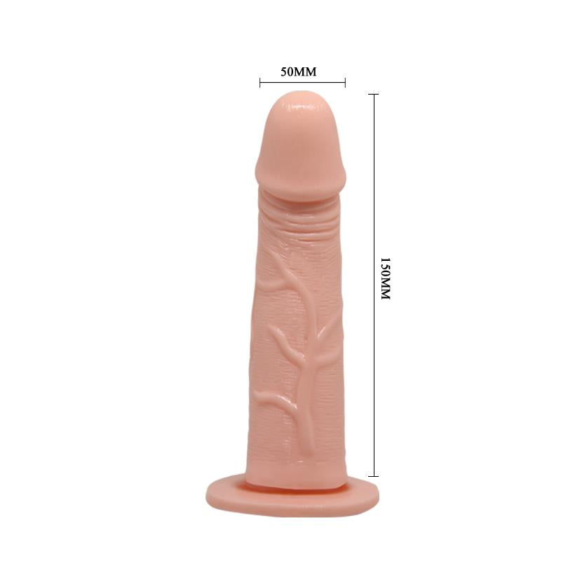 Baile Strap-on with Vibrating Dildo Flesh 15 cm - UABDSM