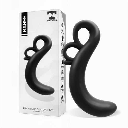 Banee Prostativ Stimulator with Easy Pull Silicone Black - UABDSM