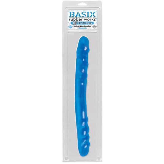 Basix Rubber Works 406 cm Double Dong - Colour Blue - UABDSM