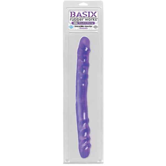 Basix Rubber Works  406 cm Double Dong ? Colour Purple - UABDSM