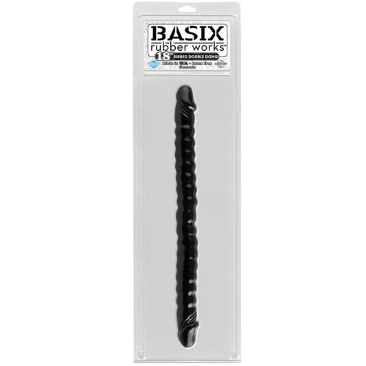 Basix Rubber Works 457 cm Double Dong - Colour Black - UABDSM