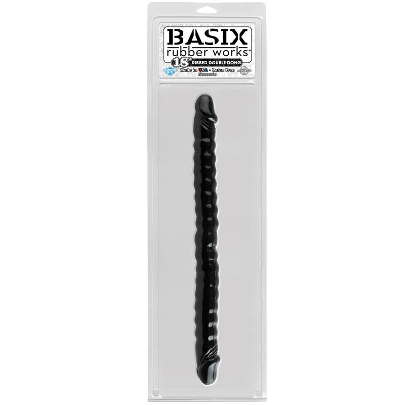 Basix Rubber Works 457 cm Double Dong - Colour Black - UABDSM