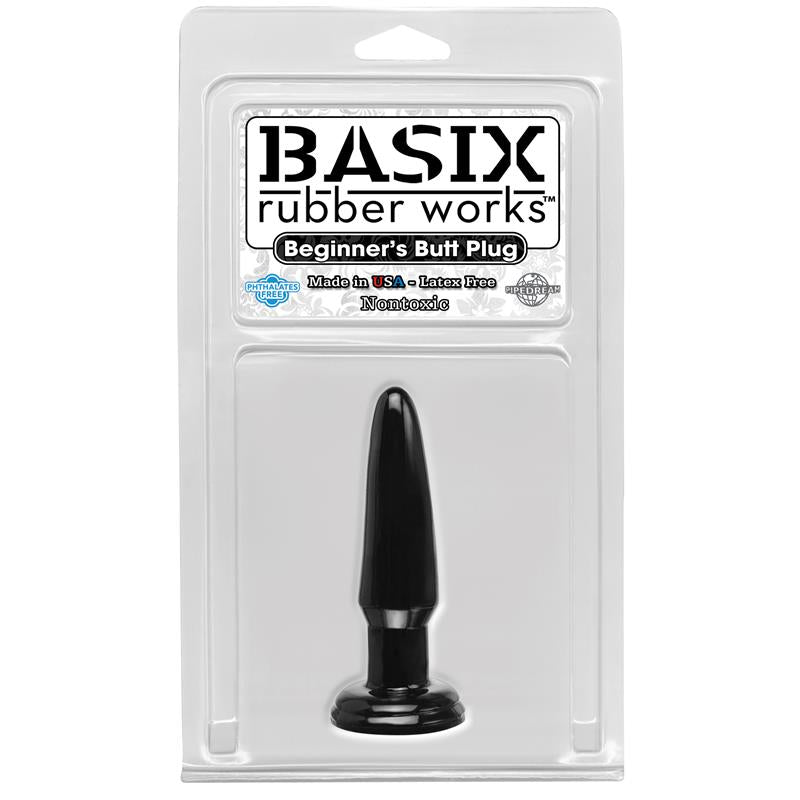 Basix Rubber Works Beginners Butt Plug - Colour Black - UABDSM