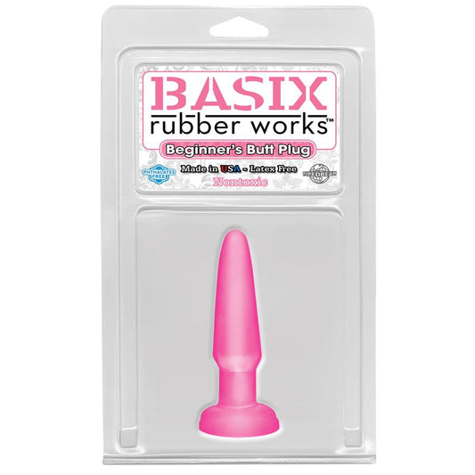 Basix Rubber Works Butt Plug Beginners - Colour Pink - UABDSM